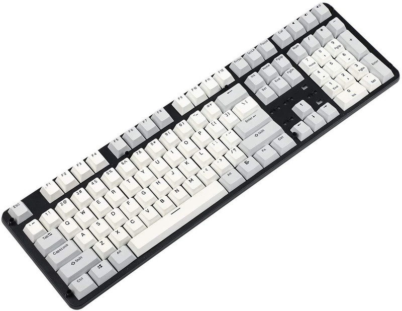108 Key PBT Cherry MX Keycaps - White/Gray - أكسسوار لوحة مفاتيح